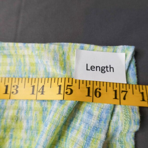 Women Baby Tee Top Small Green Y2K Cropped Knit Ribbed Drawstring Statement - Picture 12 of 13